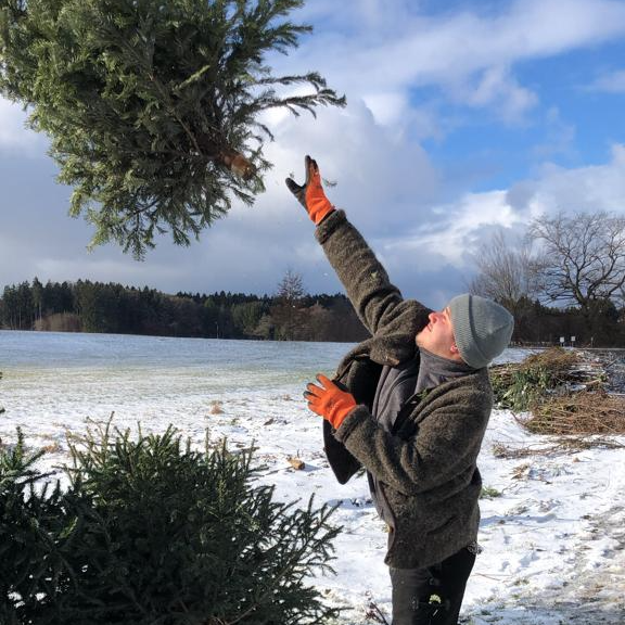 Christbaumsammlung in Utting am Ammersee bei der Wasserwacht